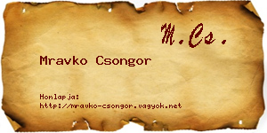 Mravko Csongor névjegykártya